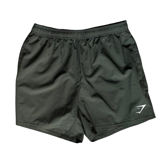 Gymshark Men’s Shorts Size Medium Slim Fit Olive Green Arrival 5” shorts - Picture 1 of 15